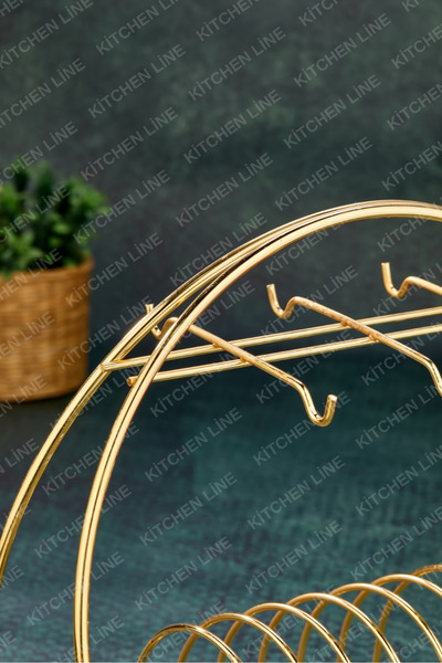 Kitchen Line Gold Color Cup Holder Gold Cup Stand 6-Piece Presentation Gold Cup Stand