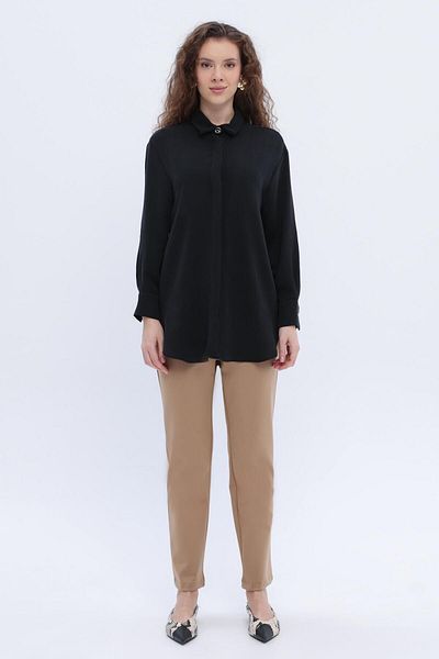 ALLDAY 24Ds51263Al0 Hidden Placket Metal Button Shirt Women's Tunic