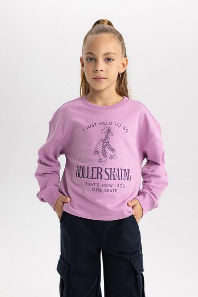 DeFacto Crew NecK Printed Girl's Sweatshirt - B3829a823wn