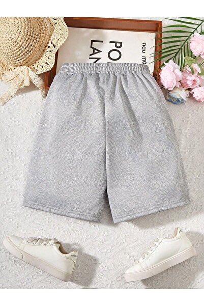 şetakids gri düz renk çoçuk şort