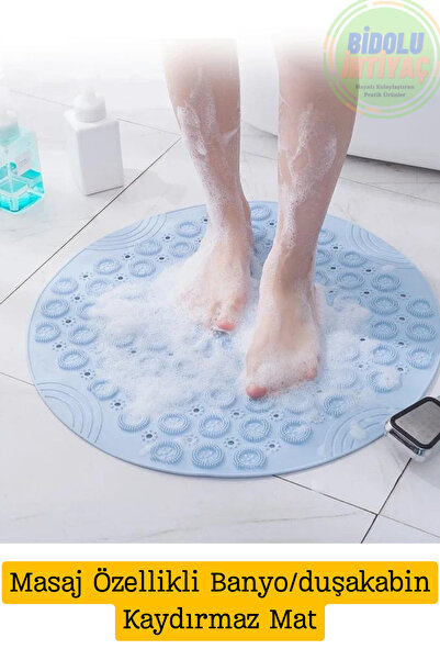 Granvex Masajlı Banyo Duş Kaydırmaz Matı Pedi Silikon Vantuzlu Paspas Duşakab...