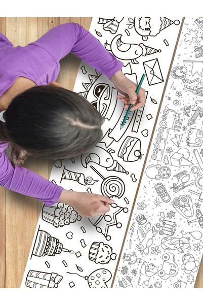 esatoys Bebek ve Çocuk için 10 Metre Rulo Boyama Kağıdı