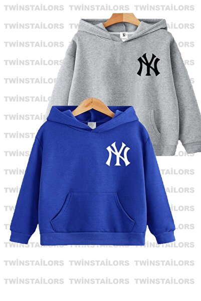 twins tailors Mixed Print Double Pack Blue-Gray Children's Sweatshirt Hoodie ...