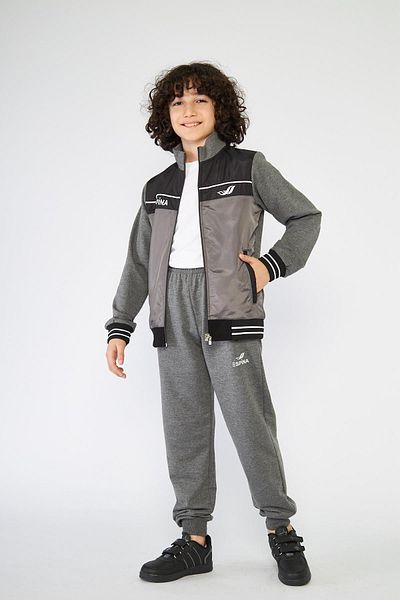 CrazyShopping Σετ αθλητική φόρμα με φερμουάρ 2 κλωστών με τυπωμένο λογότυπο - τσέπες