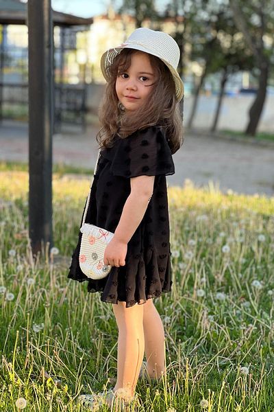 meqlife Rochie de vară cu căptușeală înfășurată pentru fete, neagră