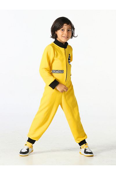 Casabony Yellow Space Boy Zippered Jumpsuit Bn-003-Brs