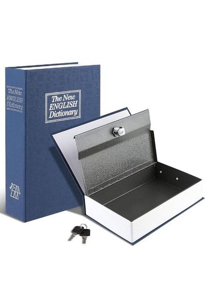 MRShopping MR Book-Look Safe Box cu lacăt secret Cutie de depozitare a banilor din metal, cutie de siguranță ascunsă