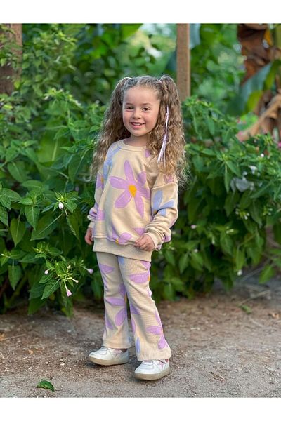 Uslukids Premium Quality Floral Printed 100% Cotton Girl's Tights Set