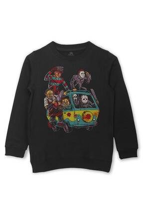 so cool Korku Filmi Halloween Chucky Freddy Cad lar Bayram Film Bask l Cocuk Sweatshirt Siyah Sweat Fiyat Yorumlar Trendyol