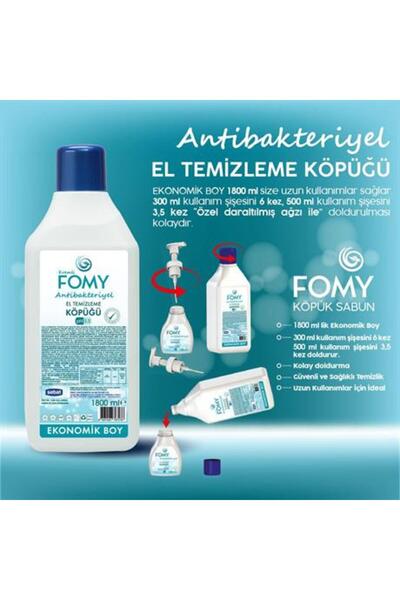 Fomy Antibakteriyel Köpük Sabun Güvenli Derinlemesine Temizlik, Uzun Süreli Hijyen 300ml 1800ml