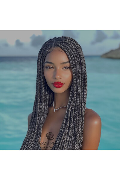 arzuperuk شعر أفريقي محبوك إضافي رمادي داكن 165 جرام