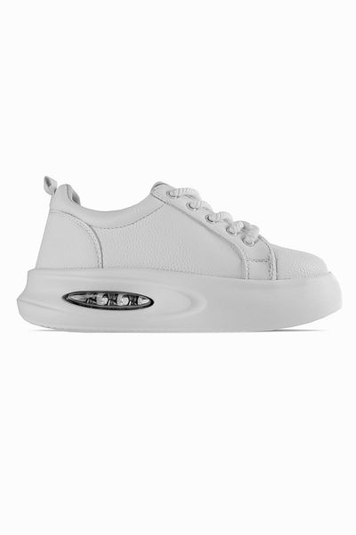 Lal Shoes & Bags Pantofi sport de damă Riga White - Detaliat transparent