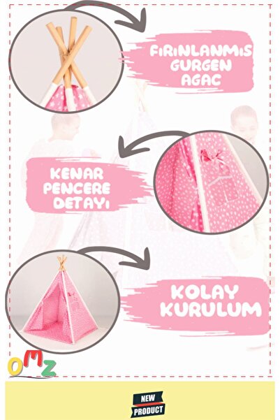 Genel Markalar Toplanmaz Devrilmez Geniş Alan Çocuk Oyun Çadırı Ahşap Ayaklı Oyun Evi Egitici Oyuncaklar