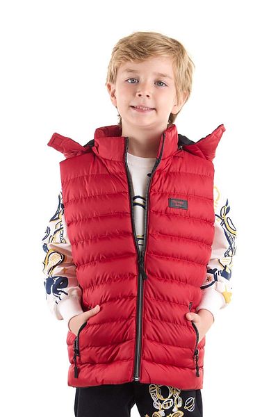 AHENGİM Boy's Hooded Puffer Vest - Fashion Trend Ak 215051