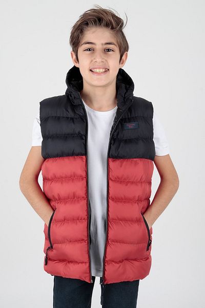AHENGİM Boy's Trend Puffer Vest - Garnished Ak 216364