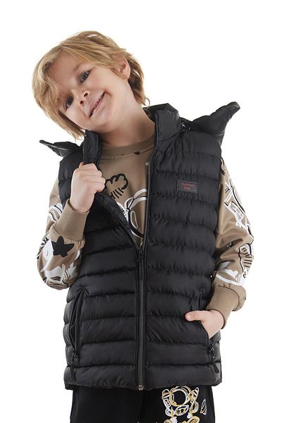AHENGİM Boy's Hooded Puffer Vest - Fashion Trend Ak 215051