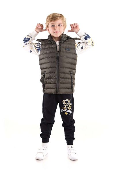 AHENGİM Aufblasbare Weste mit Kapuze für Jungen – Modetrend Ak 215051