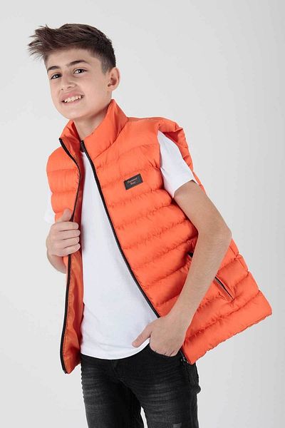 AHENGİM Boy's Hoodless Puffer Vest - Fashion Trend Ak 215354
