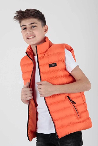 AHENGİM Boy's Hoodless Puffer Vest - Fashion Trend Ak 215354