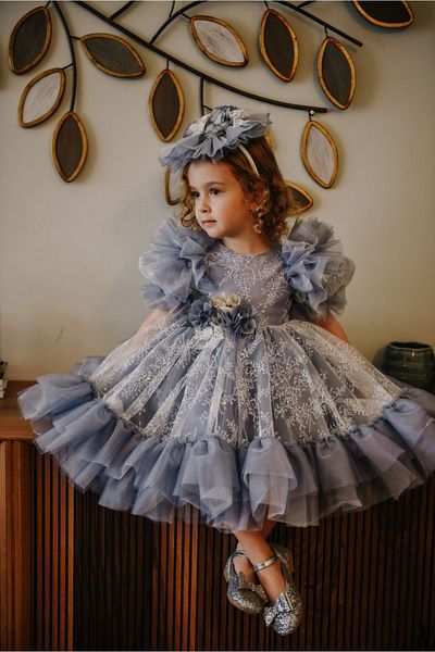 MIALORA EXCLUSİVE By Emel Ebru Özdemir Special Design Girl's Evening Dress Princess Dress with Crown Accessories