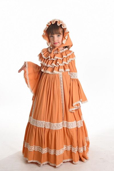MIALORA EXCLUSİVE By Emel Ebru Özdemir Vintage κοριτσίστικο φόρεμα ειδικής σχεδίασης, βραδινό φόρεμα για κορίτσι με αξεσουάρ μαλλιών, μακρύ κοριτσίστικο φόρεμα