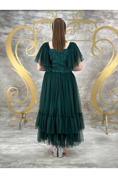 defada 10/14 Years Girl Sequined Tulle Waiter Evening Dress