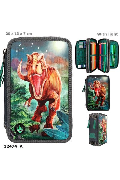 Top Model Topmodel Dino Triple Pencil Case Ledgrey, N/a