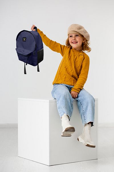 Vatkalimon Navy Blue Colored Children's Backpack - Kindergarten and Nursery Preschool