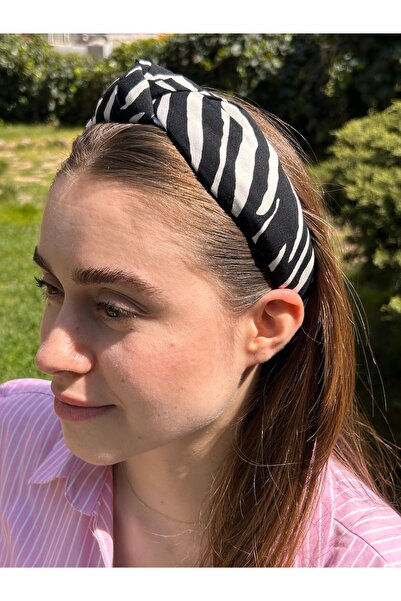 ByMerve Bym332 تاج شعر نسائي من القماش الناعم معقود بنمط الحمار الوحشي - إكسس...