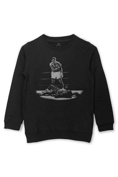 so cool Кутия за детски черен суитшърт Mohammed Ali с щампа „Скажи как се казвам“
