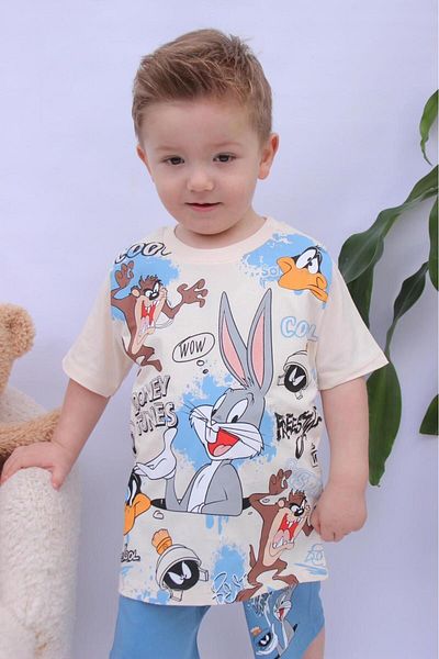 LİLLYPİCCA Noul sezon Daffy Duck Bugs Bunny Tasmanian Printed Bottom Top Boy Set