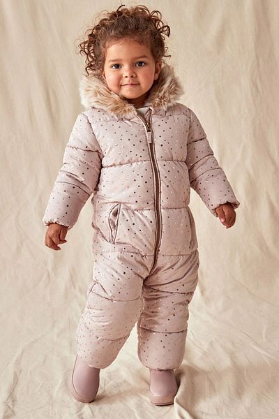 Next Baby Star Printed - Girl's Snow Suit, Water and Cold Resistant Jumpsuit