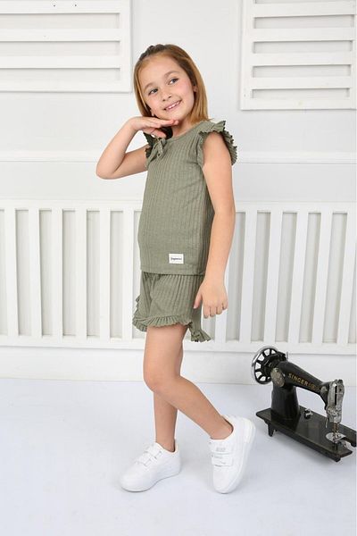 tunays shopping Girl's Cotton Shorts Set - Top and Bottom Set