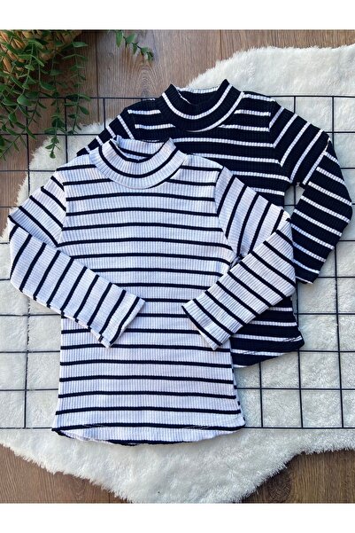 tunays shopping Боди с дълъг ръкав на райета за момиче - комплект от 2 части