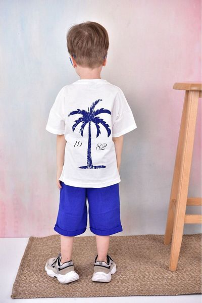 tunays shopping Boy's Oversize Capri T-shirt Set - 100% Cotton