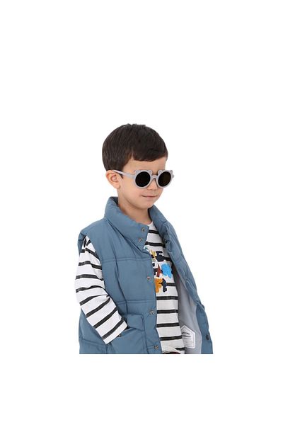 machupıcchu Scandinavian Teddy Bear Model Baby-Child Sunglasses Uva400 Protected Gray Frame Brown Glass