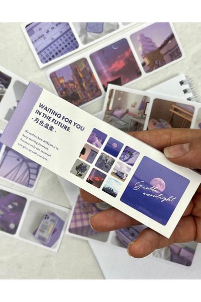 Kağıt Gemi Dükkan Waiting For You Purple Notebook Sticker / Decal / Bullet Journal / Notebook Decoration / Scrapbook