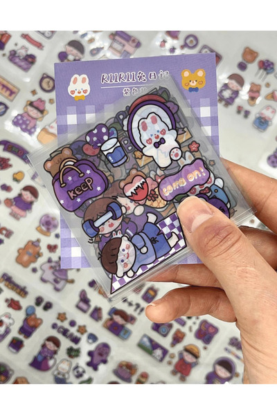 Kağıt Gemi Dükkan مجموعة ملصقات أرنب وحيوانات أليفة رياضية مكونة من 20 ورقة و160 قطعة/مقاومة للماء/دفتر يوميات/ملصق/ملصقات