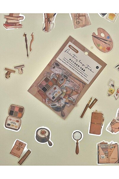 Kağıt Gemi Dükkan Sanatçı Malzemeleri 40 Adet Retro Şeffaf Sticker/Scrapbook/...