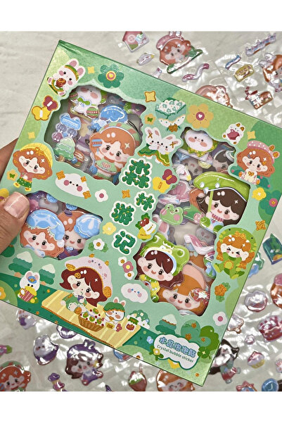 Kağıt Gemi Dükkan Sevimli Kız Piknikte 3Bölüm 18 Yaprak 120 Adet Yeşil Kutu 3...