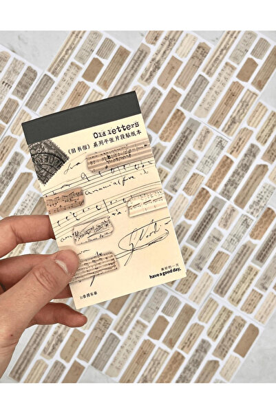 Kağıt Gemi Dükkan Vintage Letters Müzik Notası Desenli 20Yaprak Defter 200 Ad...