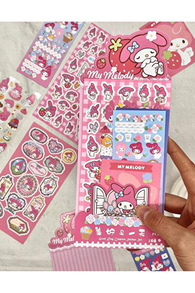 Kağıt Gemi Dükkan Sanrio My Melody Karakteri 6 Yaprak 156 Adet Sticker / Bull...