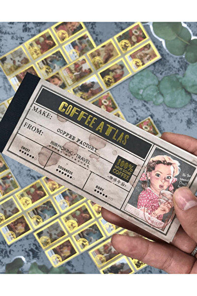 Kağıt Gemi Dükkan Altın Yaldızlı Vintage Retro Kahve Rüyası 20 Sayfa 120 Adet...