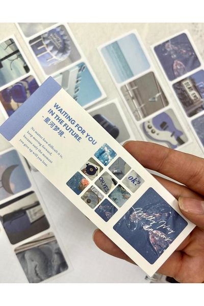 Kağıt Gemi Dükkan Waiting For You Blue Notebook Sticker / Decal / Bullet Journal / Notebook Decoration / Scrapbook