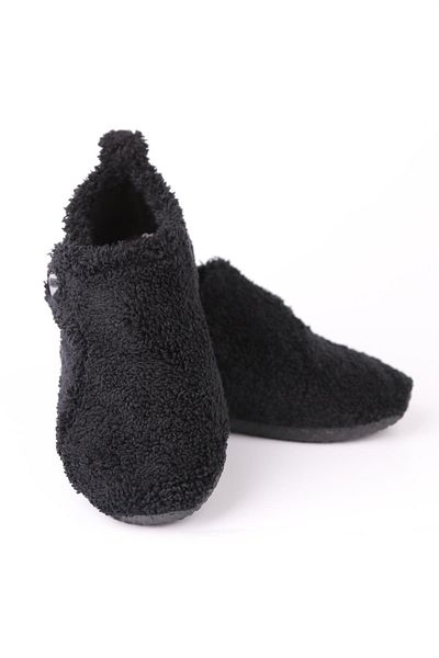 The Red Kids Papuci negri pentru copii - iarnă, velcro, branț confortabil reglabil