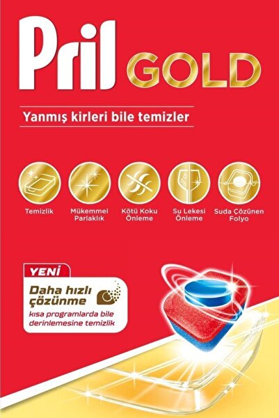 Pril Gold 90 Yıkama Bulaşık Makinesi Tableti (2x45 Paket) - Güçlü Temizlik