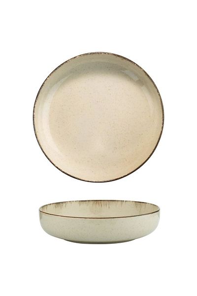Kütahya Porselen Moderna 2 Piece Pit Salad Plate - Bpa Free 20 Brown Round Retro P