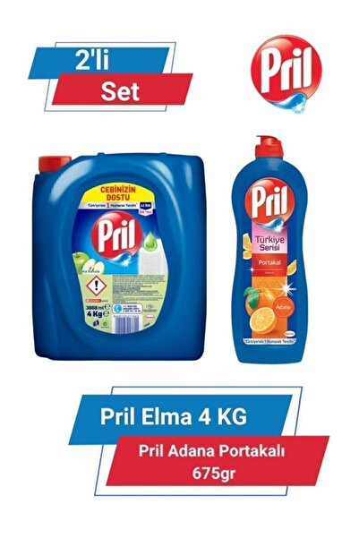Pril Elma 4kg & Pril Adana Portakalı 675g 2'li Set - Ferah ve Meyvemsi Temizlik