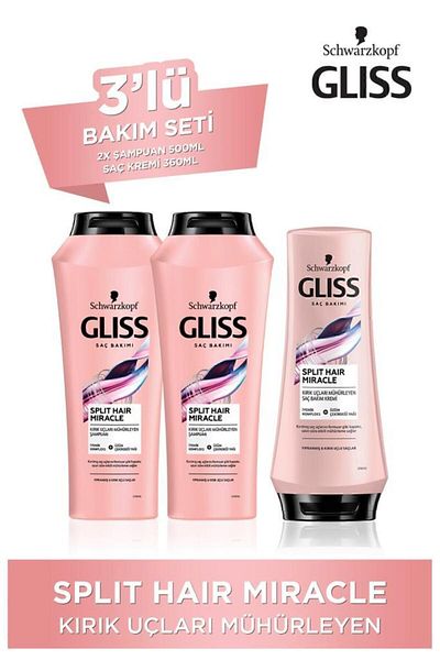 Gliss Split Hair Miracle - 500 ml x 2 Shampoo and 360 ml Conditioner