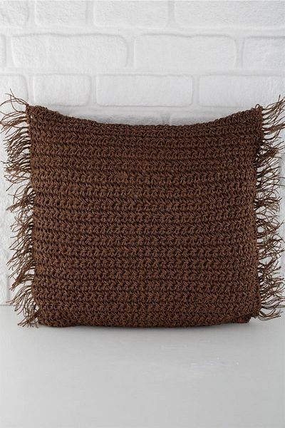 ANJEAHOME 45X45 cm Tansen Throw Pillow Cover - Paper Thread Hand Knitted